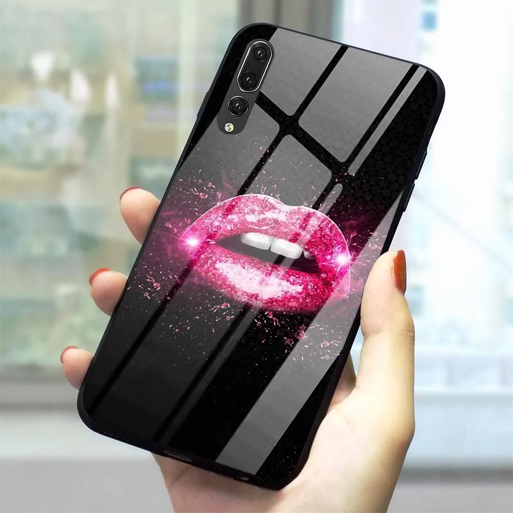 Чехол для телефона Kiss с губами из закаленного стекла Huawei P10 чехол P20 P30 PRO P Smart Mate 20