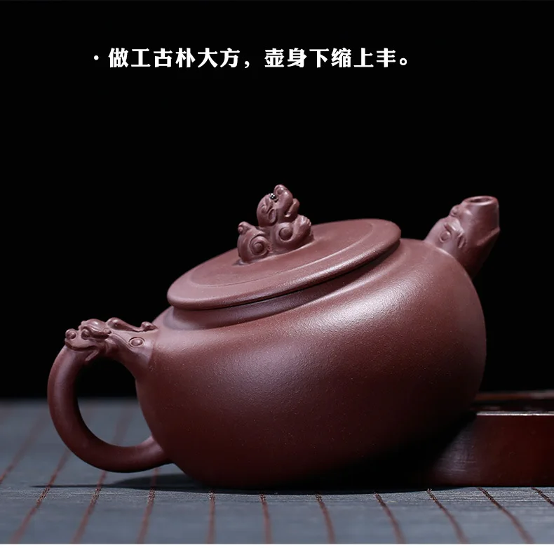 Yixing Clay Teapot Raw Ore Old Purple Clay All Rivers Run into Sea Coloured Drawing Entirely Handmade Teapot Gift Customization