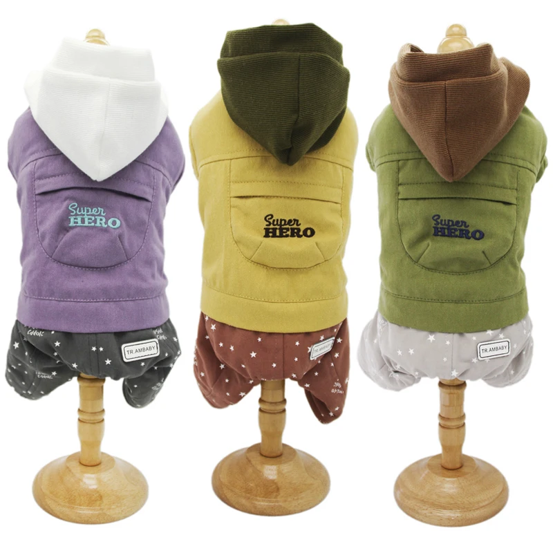 

Ambaby 2019 Autumn Winter Pet Clothes Hooded 4-Legged Warm Dog Coat Jacket Dog Clothes For Small Medium Large Size Dog Cat Pets