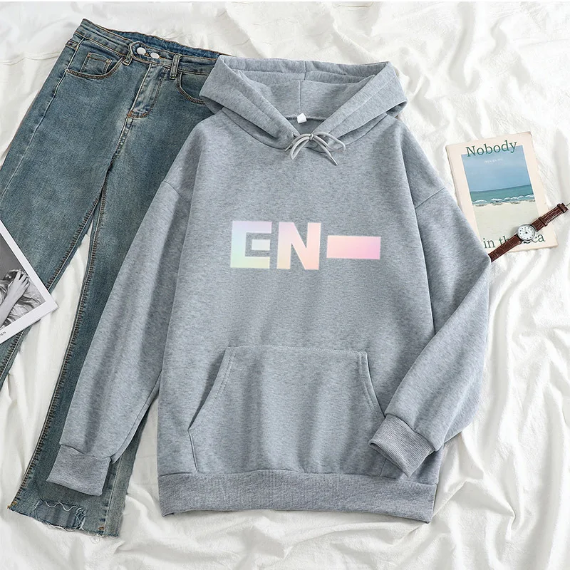 Kpop Cute Engene Enhypen Letter Hooded Y2K Casual Hoodie Couples Sweatshirt Oversize Autumn Coat Sports Loose Outfit Women Man Casual Hoodies 