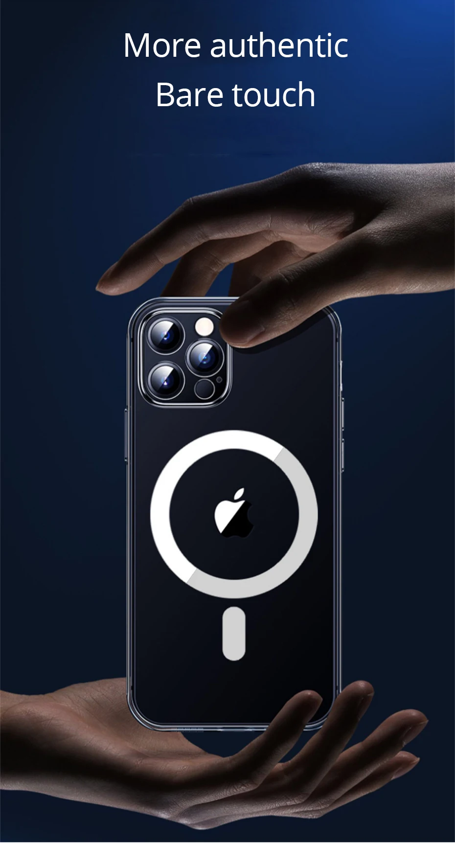 Fivetech for iPhone 12 Pro Max Magesafe Case Transparent Mobile Phone Case Protective Cover Shell for iPhone 12 Pro12Mini12 (6)