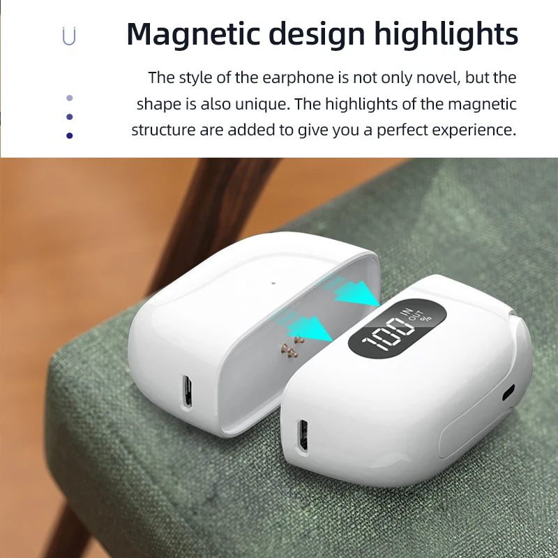 Bluetooth V5.0 In-ear Touch Earbud Headset Gemini Charge Case Auto Connect Earphone Single/Dual Earbuds Support Volume Adjust