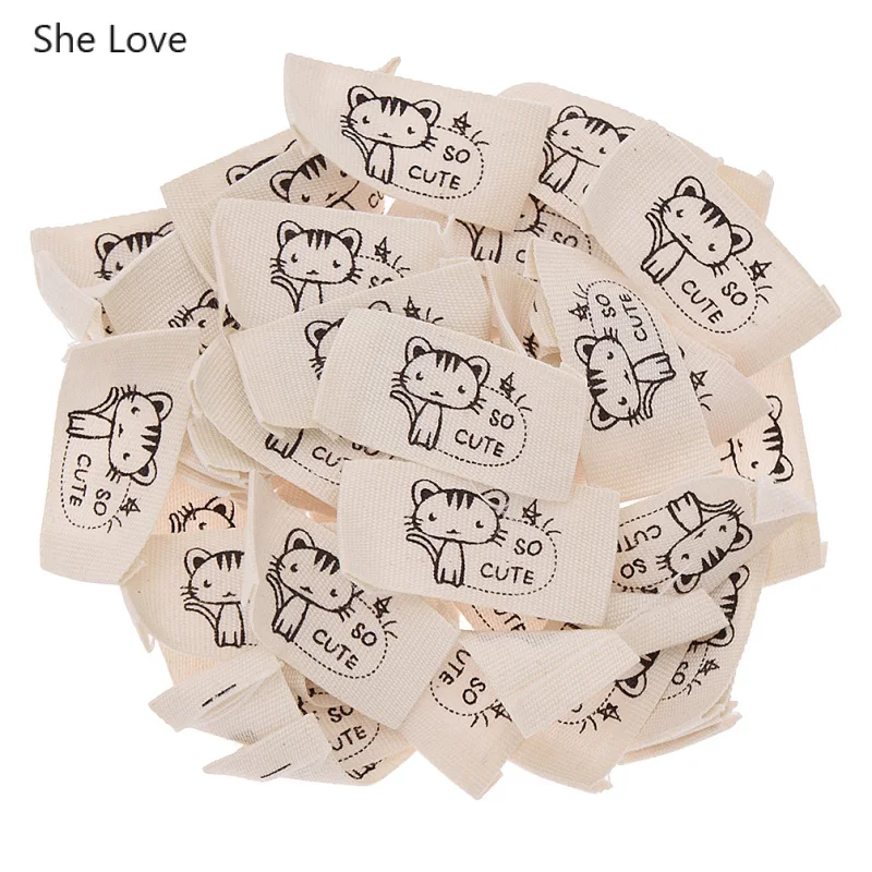She Love 50 шт. моющаяся хлопковая ткань тканая кошка медведь животные печатные