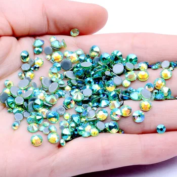 

ss6,ss10,ss16,ss20,ss30 Peridot AB Crystals Glass Hot Fix Rhinestones,DMC Flat Back Iron On Rhinestone for Garment