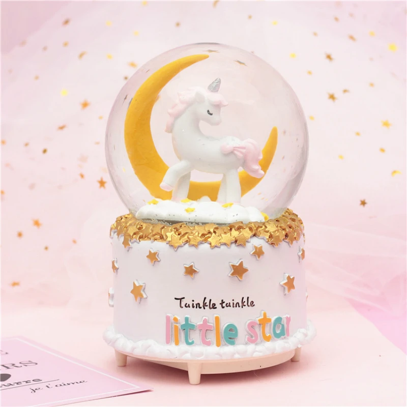 10*15.8cm Unicorn Crystal Snow Globes Glass Music Box snowball Home Office INterior Decoration Christmas Valentine's Day Gifts 10*15.8cm Unicorn Crystal Snow Globes Glass Music Box snowball Home Office INterior Decoration Christmas Valentine's Day Gifts