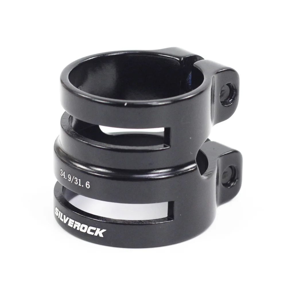 black 31.6 34.9mm SILVEROCK алюминиевый двойной Подседельный штырь воротник зажим двойной Размер 27,2/31,8 мм 31,8/34,9 мм для карбоновой рамы противоскользящая велосипедная часть - Цвет: black 31.6 34.9mm