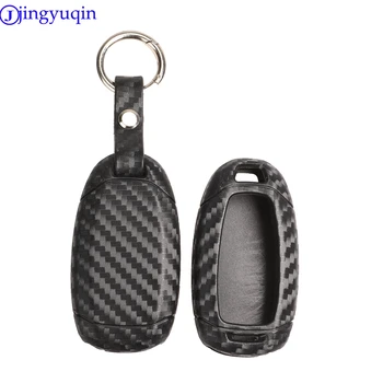 

jingyuqin Carbon Fiber Car Remote Key Fob Case Cover For Hyundai i30 i35 i40 Kona Azera Elantra Solaris Grandeur Ig Accent Santa