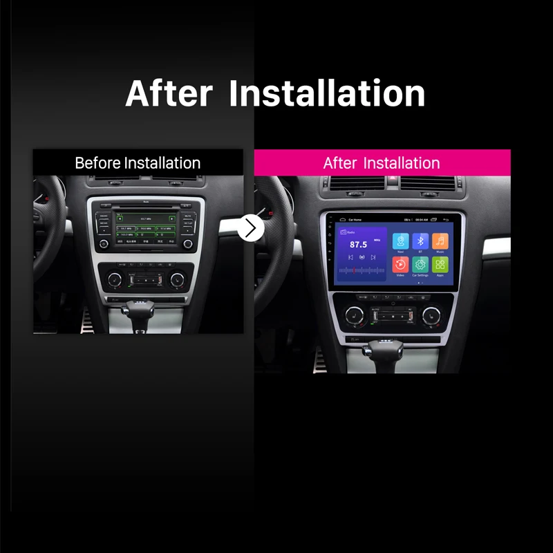 Seicane 10 1 дюймов Android 0 сенсорный экран GPS автомобильное радио для Skoda Octavia 2007 2008 2009 2010