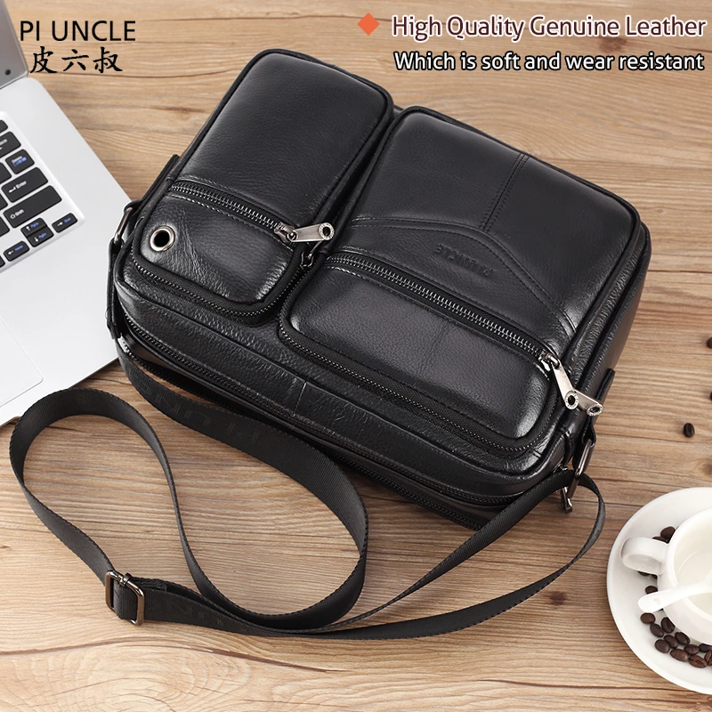 Maletín Vintage de piel de vaca para hombre, de 11 pulgadas de piel auténtica bandolera para ordenador portátil, para oficina, negocios para documentos|Carteras| - AliExpress