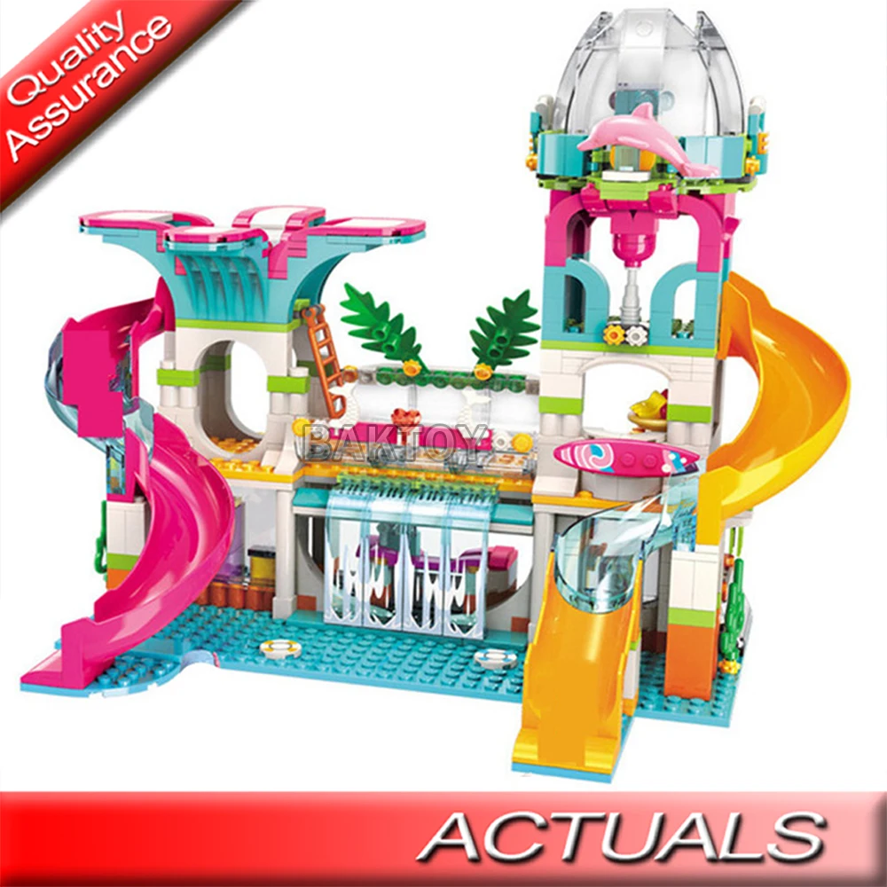 Игрушки для девочек подходят Lego приморский пляж слайд парк развлечений