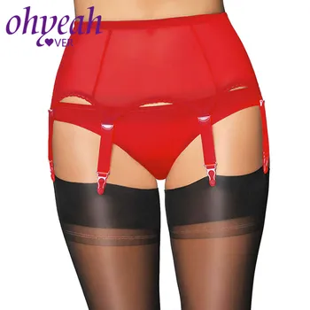 

Ohyeahlover High Quality Gothic Garter Panties Women Lace Backless Underwear Garter Belt Mesh Transparent Suspenders PL5182
