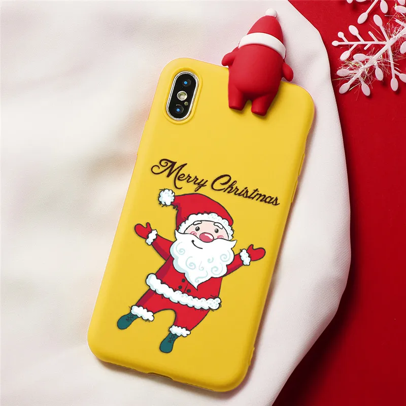 Мягкий чехол из ТПУ с рождественским оленем для iPhone 11 Pro XS MAX XR X 8 7 6 6S Plus 5 5S SE матовый чехол 3D с Санта Клаусом полярным медведем - Цвет: Krhu09-sdlrtiao