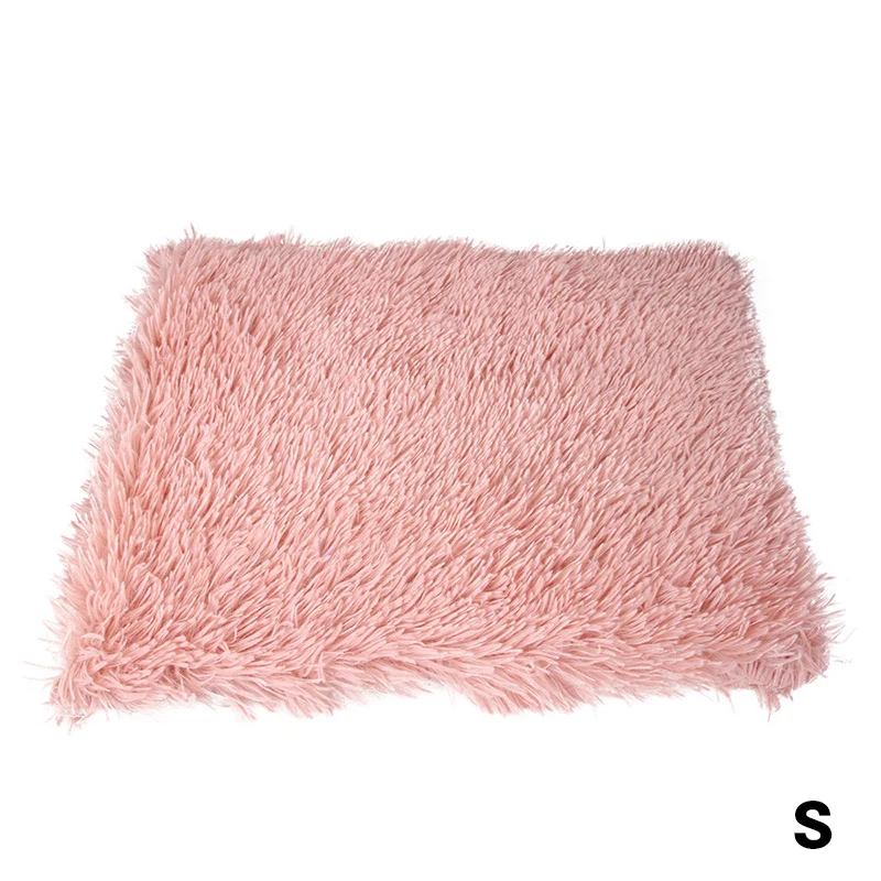 Pet Dog Cat Plush Bed Durable Keep Warm Autumn Winter Sleeping Mat DAG-ship - Color: Pink