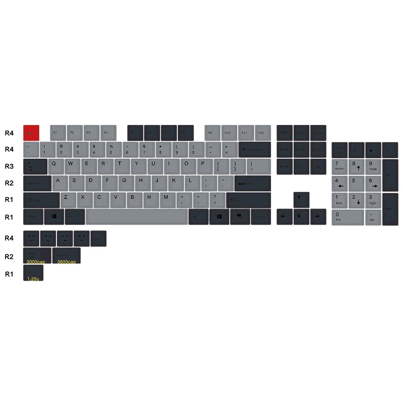 JKDK черный серый смешанный Dolch толстый pbt 108 87 Keycap Вишневый профиль сублимированный для переключатели cherry MX колпачок клавиши клавиатуры