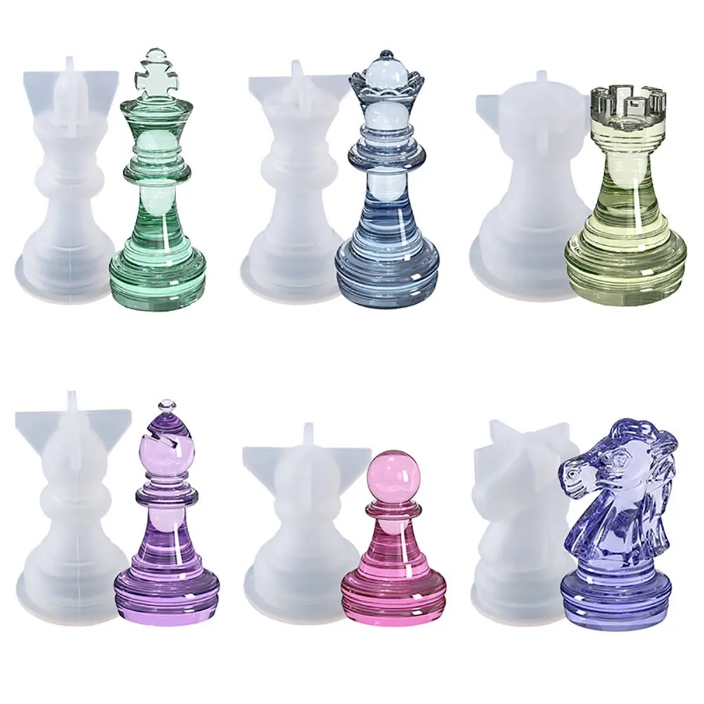 International Chess Epoxy Resin Mold Chess Pieces Silicone Mould