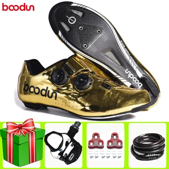 

BOODUN carbon fiber road cycling shoes bike self-locking men sneakers outdoor professional ultra-light riding bicycle sneakers