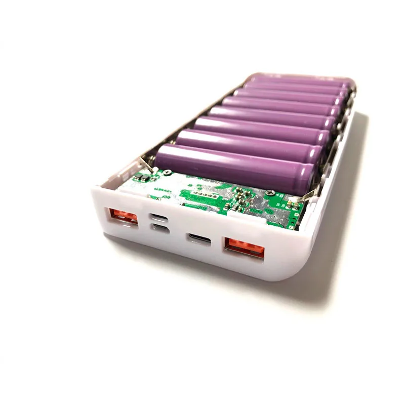 QC 3,0 Быстрая зарядка USB внешний аккумулятор корпус зарядное устройство коробка светодиодный цифровой дисплей светильник 8x18650 зарядное устройство для Xiaomi