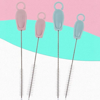 

2Pcs/Set Nipple Bottle Pipette Brushes MIlk Bottle Cleaner Brush Multi Purpose Baby Bottle Feeding Tools Baby Pacifier Brushes
