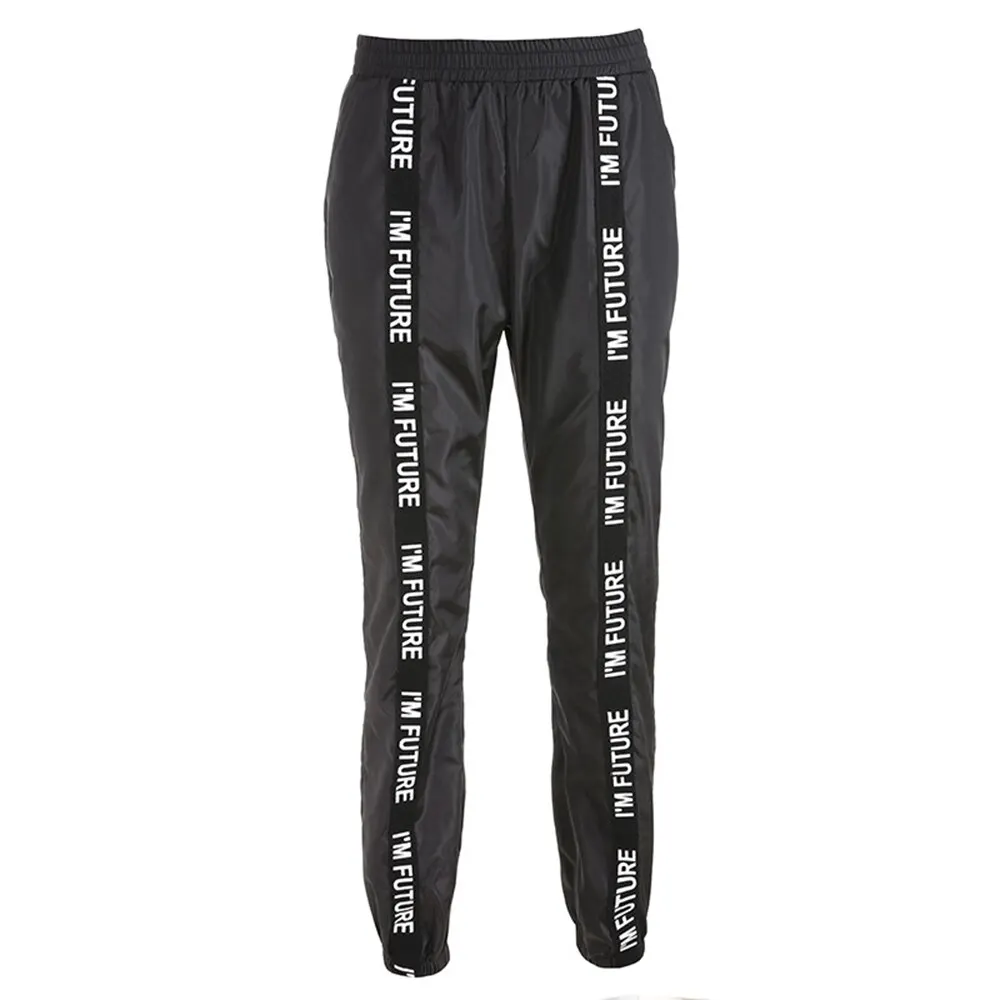 Женские брюки-карго с буквенным принтом, в стиле хип-хоп, для бега, узкие брюки, осень, спортивные штаны, Харадзюку, для спортзала, гарем, для бега, женская уличная одежда