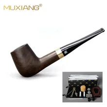 Ру-Лидер продаж эбеновая деревянная курительная трубка с 9 мм фильтром из активированного угля сигарные аксессуары для трубок для отца-бойфренда подарок ac00M