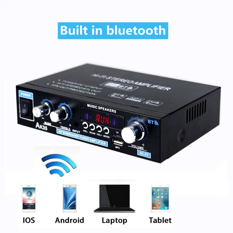 domésticos, 2 canais, Bluetooth, Som Surround FM,