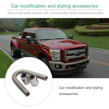 

2020 24in Universal Flexible Chrome Stainless Steel Radiator Hose Kit Clamp Caps Engine Cooling Water Pipe Radiator