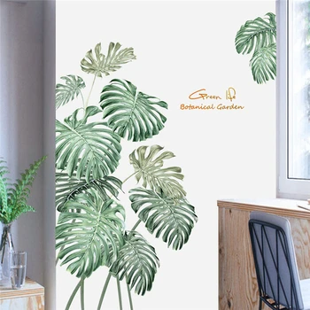 

Creative Plant Room Wall Decoration Wall Sticker Diy Beach Tropical Palm Leaves Wall Stickers Modern Art Vinyl Decal Wall Mural
