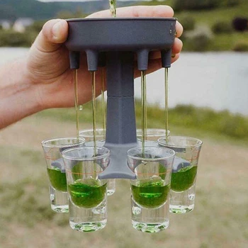 

6 Shot Glass Dispenser Holder Liquor Dispenser Portable Dispenser Party Gifts Bar Accessory Drinking Games Glass Dispenser