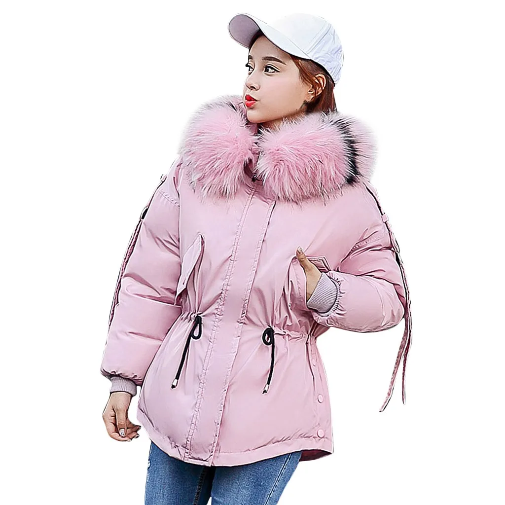 

Ladies Thicken Cotton Padded Coat women's Hooded Jackets 2019 Duck Down Jacket Coat Snow Parkas Female Warm Fashion Outerwear