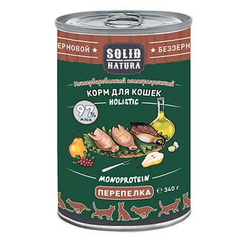 

SOLID NATURA SOLID NATURA HOLISTIC monobelkovye for adult cats with quail