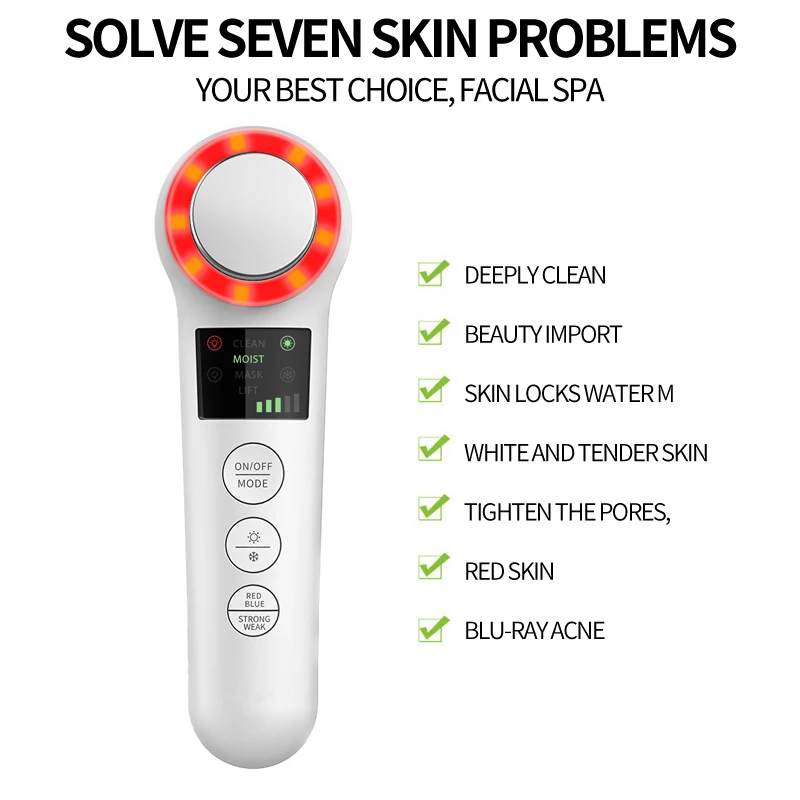 EMS Beauty Instrument LED Photon Light Therapy Facial Skin Care Tool Device Face Lifting Tighten ems 4