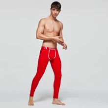 Мужское Брендовое нижнее белье, хлопковые кальсоны, одноцветные, для сна, эластичные леггинсы, спортивная одежда, длинные штаны, мужские, мягкие, с низкой талией