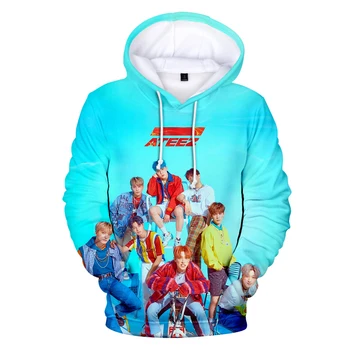 

3D ATEEZ printed k-pops Hooded sweatshirt Men/Women spring 2019 warm Casual Harajuku streetwear Hoodies Plus Size Clothes 4XL
