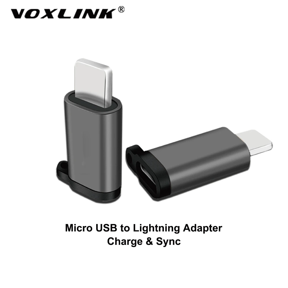 VOXLINK Adapter Micro USB To Lighting 8Pin For Apple Adapter With Key Chain For iphoneX XS XR 6 7Plus Sync Charger OTG Converter