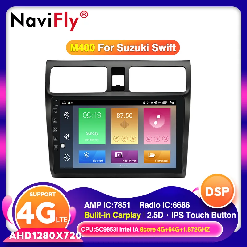4G LTE Android 10 для SUZUKI SWIFT 2003 2004 2005 2006-2010 Автомобильный мультимедийный стерео DVD-плеер