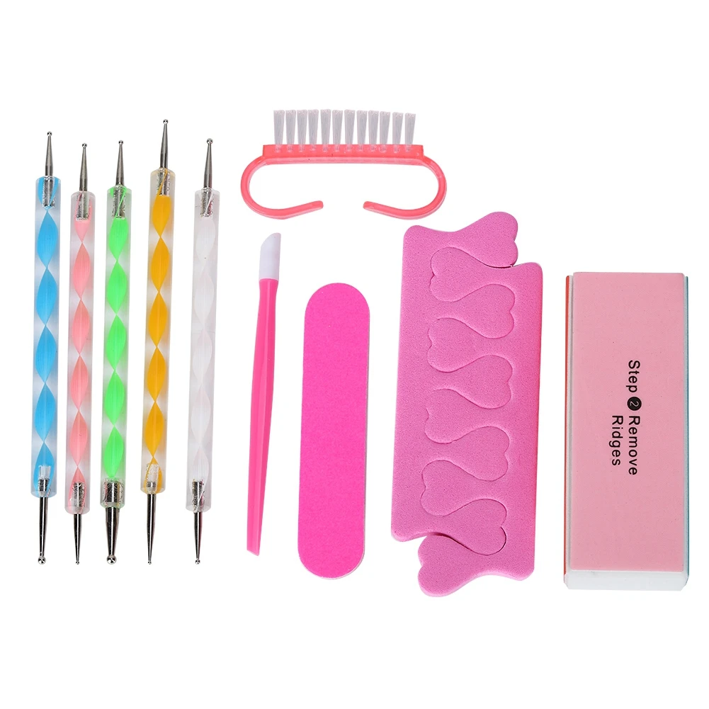 10 шт./компл. профессиональный маникюрный набор для ногтей буферный гель для ногтей лак для ногтей инструмент для домашнего маникюра Набор инструментов