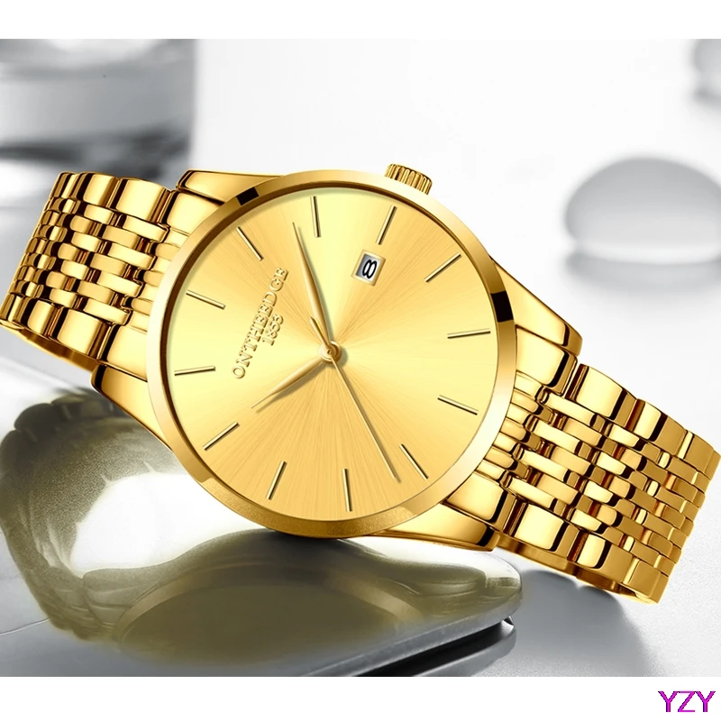 

2019 High Quality Watch Stainless steel 30M Waterproof Quartz Watch for Men luxury casual Clock black watch Ultra-thin comfort