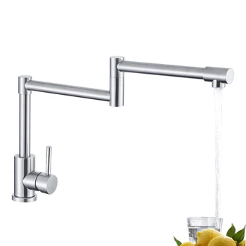 

360 Degree Swivel Kitchen Faucets Foldable Bathroom Sink Faucets Stainless Steel Brushed Finished Water Tap Cold & Hot Water