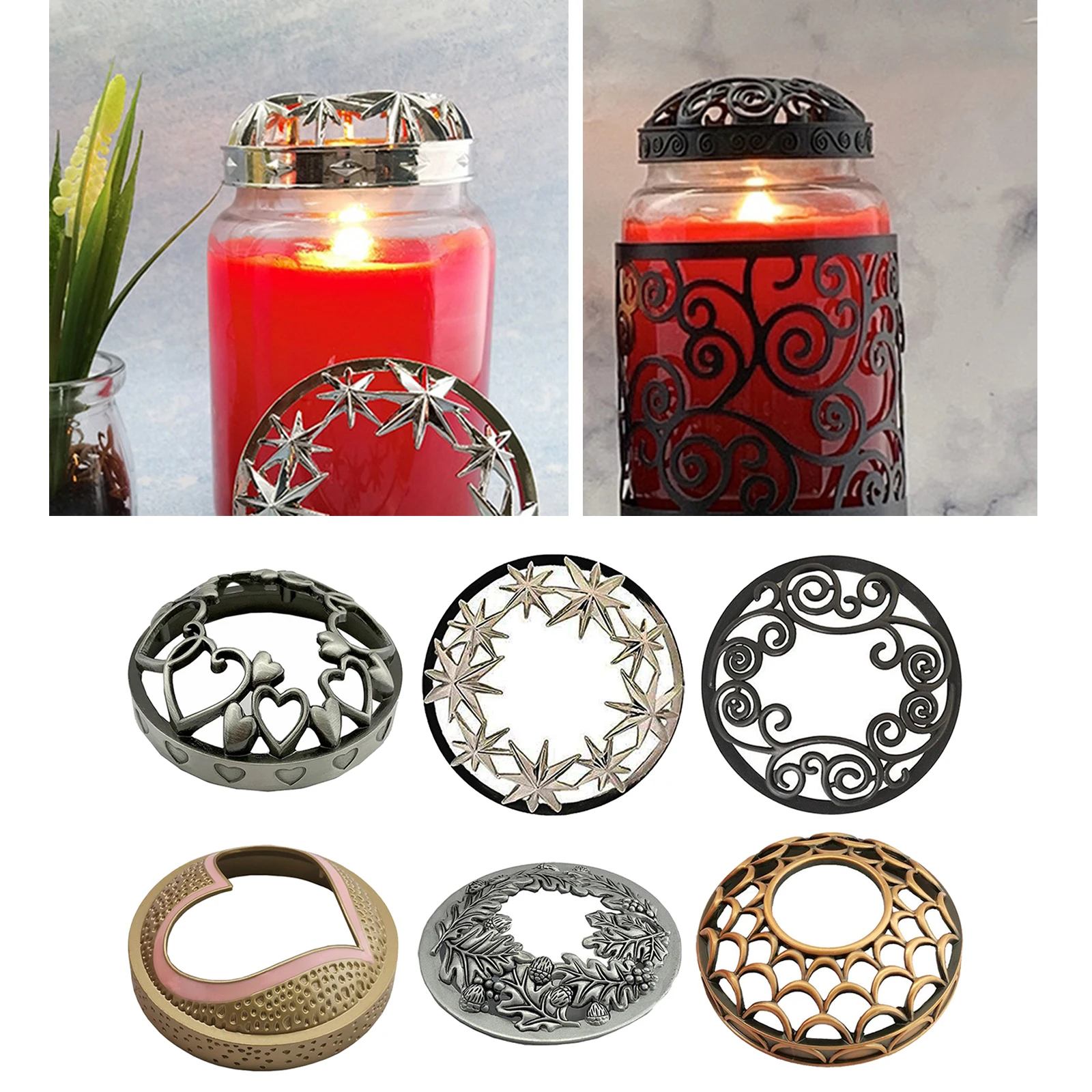 Candle Toppers Metal Cup Cover Sleeves for Yankee Aromatherapy Retro Tulip  bronze Lids Jar Candle Accessories Shades Home Decor - AliExpress