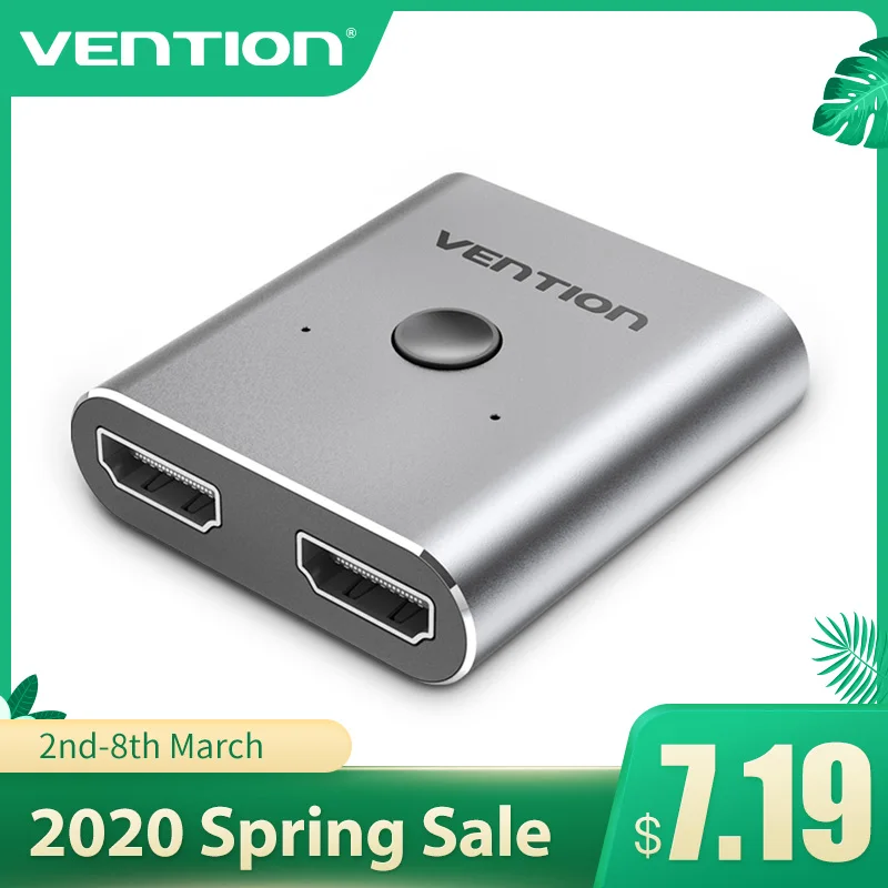 

Vention HDMI Switch 4K Bi-Direction 1x2/2x1 HDMI Switch 2.0 Splitter 2 in 1 out HDMI Adapter Switch for PS4 TV Box HDMI Swither