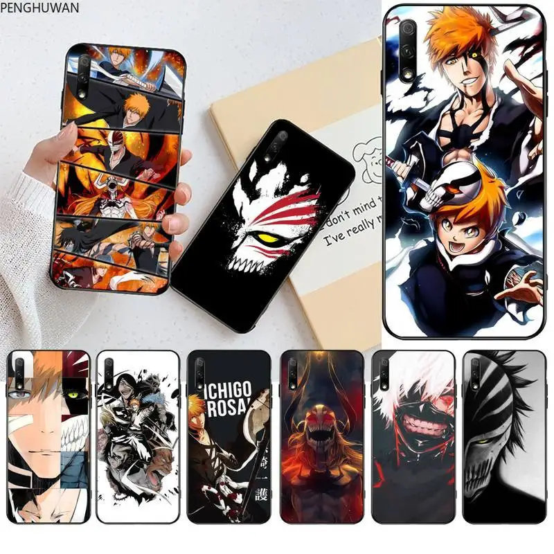 Bleach Ichigo Kurosaki Rukia Kuchiki черный мягкий TPU чехол для телефона Huawei Honor 30 20 10 9 8 8x 8c v30 Lite view