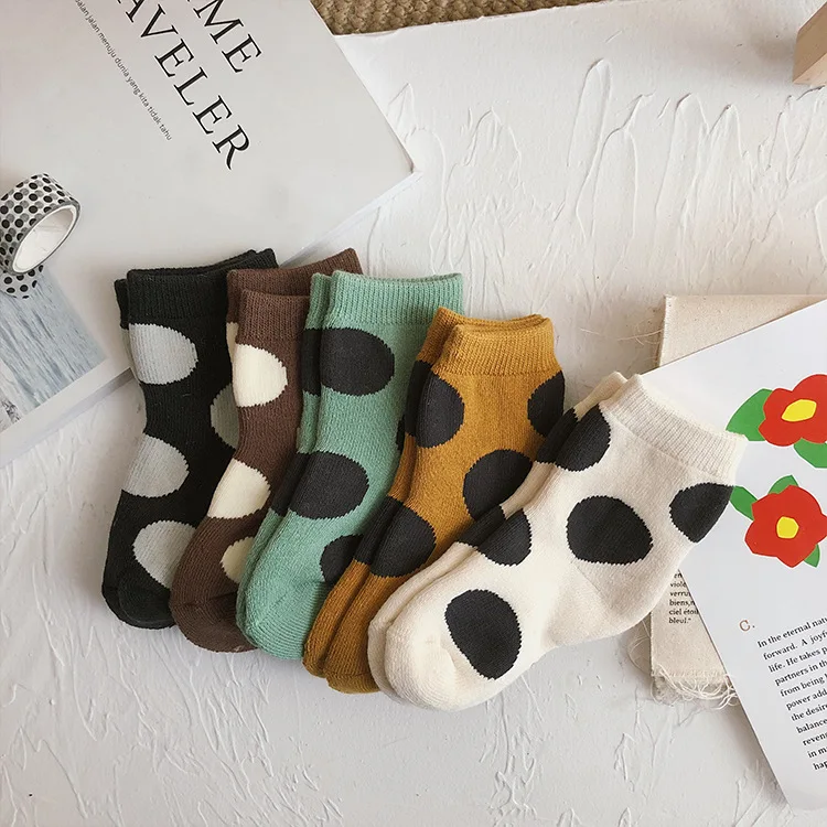 

Autumn Winter boys girls casual dot socks 1-8 years kids cotton soft socks sets