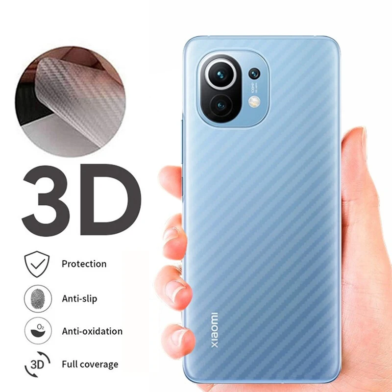 

5Pcs Back Carbon Fiber Film For Xiaomi Mi 11 Note 10 Ultra 10T 9T 9 Lite Poco F3 M3 X3 NFC Pocophone F1 Redmi Note 10 9 8 7 Pro