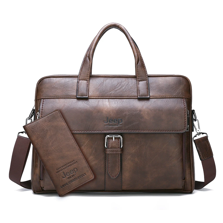 JEEP BULUO, новинка, мужской деловой портфель, сумка, высокое качество, дорожная сумка для мужчин, спилок, кожа, 14 дюймов, для ноутбука, сумки-мессенджеры