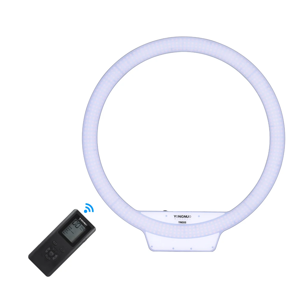 

YONGNUO YN608 5500K LED Selfie Light Adjustable Video Ring Light Brightness CRI>95 with Remote Controller for Portrait Live