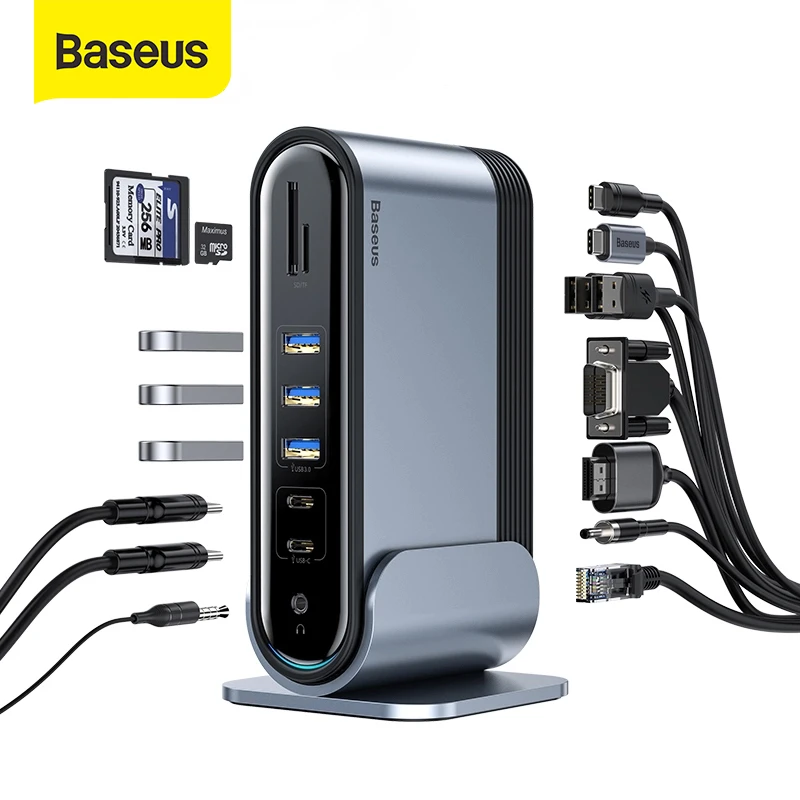 Baseus Usb Type C Hub Multi Function Adaptor Usb C Hub Docking Station For Macbook Pro Usb 3 0 Hub Splitter Computer Accessories Usb Hubs Aliexpress