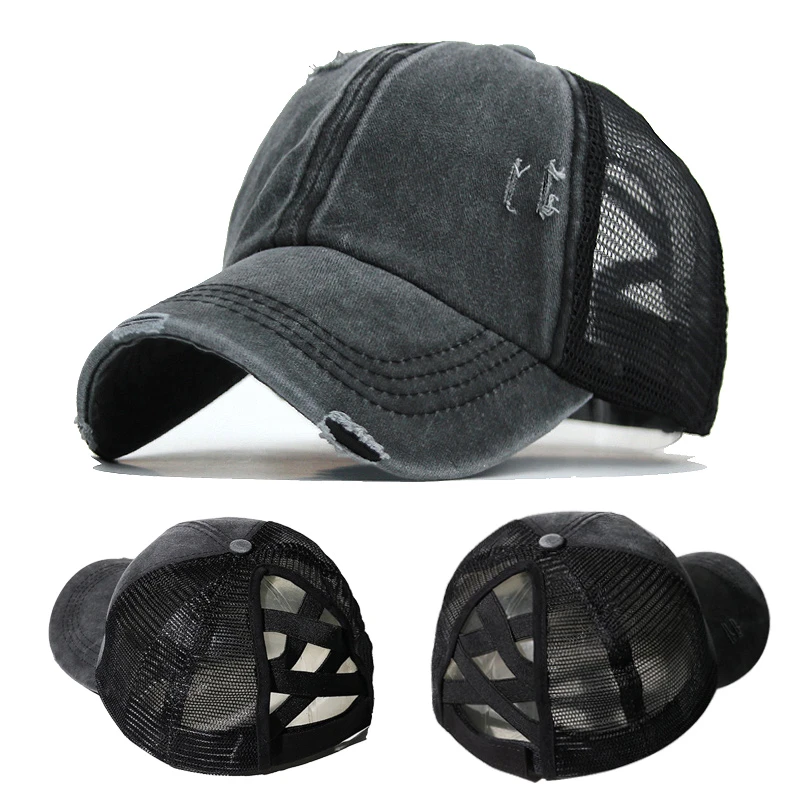Women's camo hat with ponytail hole Clearance
