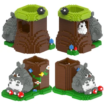 

Micro Diamond Puzzle Creative DIY Spelling Building Blocks Totoro Handmade Pen Holder Ornaments Building Blocks 3006 3007