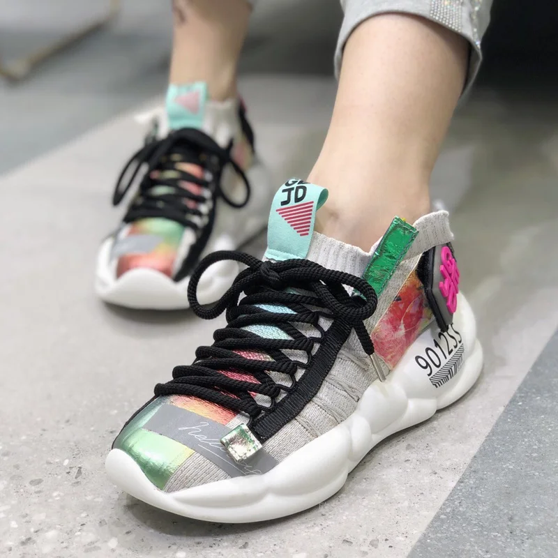 Новинка Женская Осенняя Вулканизированная обувь Повседневные кроссовки на