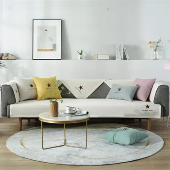 

Sofa Cushion Four Seasons Universal Fabric Anti-slip Northern European-Style Light Luxury-Style Solid Color Chenille BJS Origion
